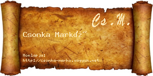 Csonka Markó névjegykártya