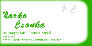 marko csonka business card